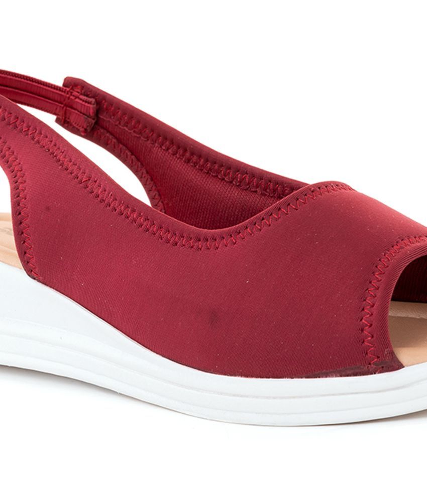     			KHADIM Maroon Women's Slip On Heels