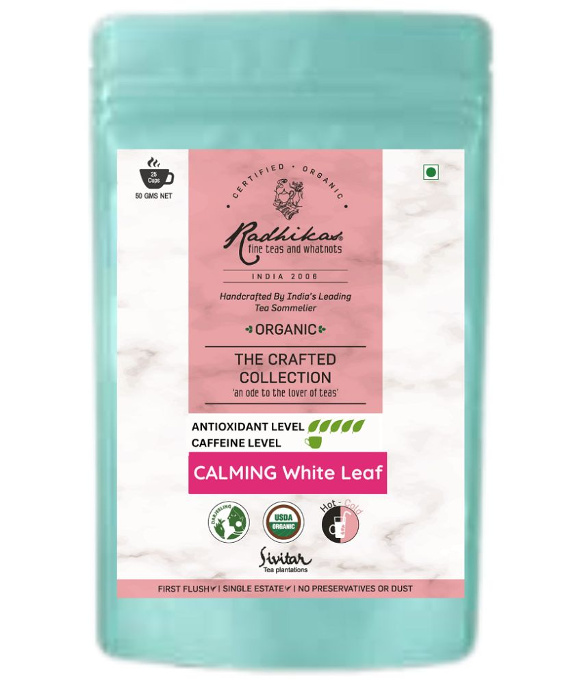     			RADHIKAS FINE TEAS AND WHATNOTS CALMING White Leaf White Tea White Tea Loose Leaf 50 gm