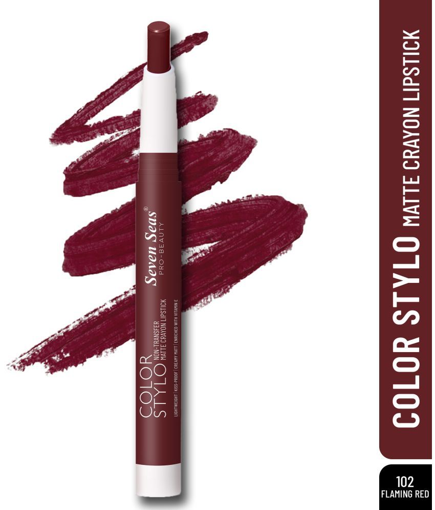     			Seven Seas Color Stylo Non Transfer | Enriched With Vitamin E | Crayon Lipstick (Flaminngo Red 2.5g)