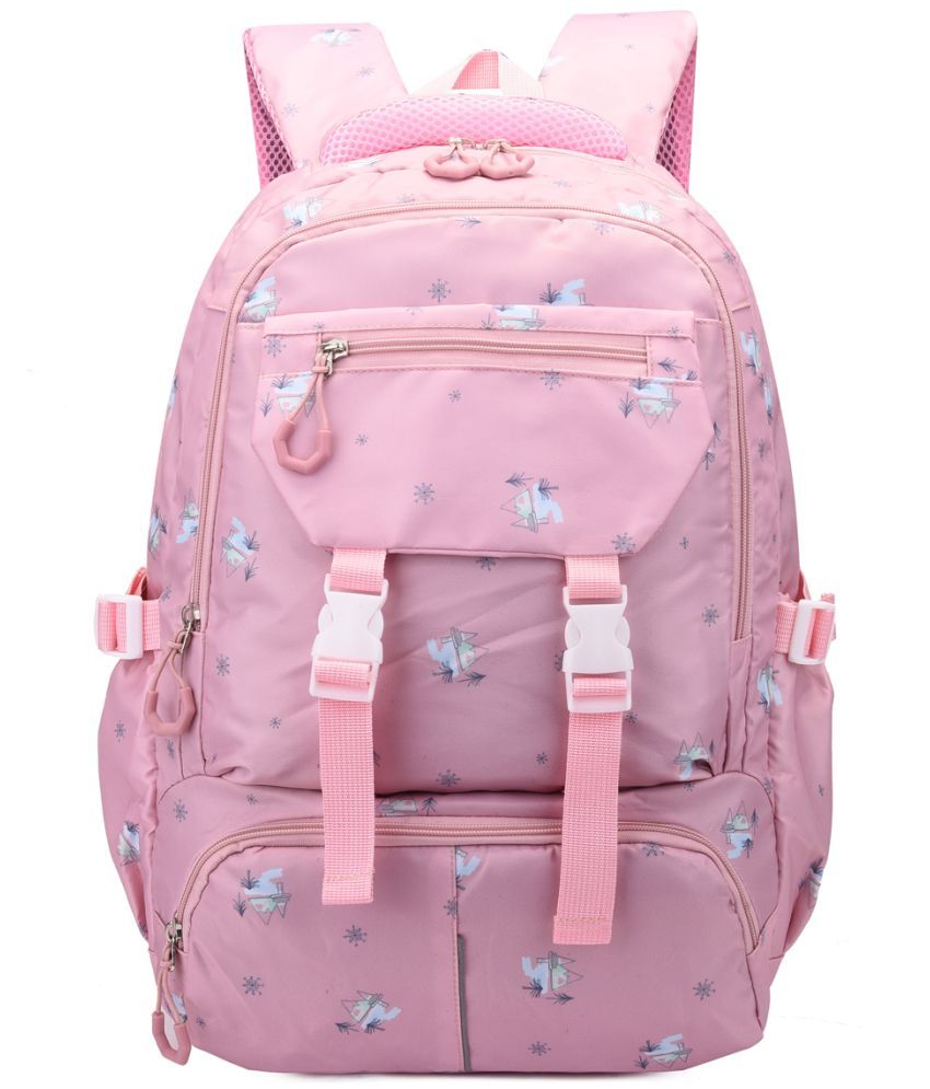     			Tinytot Pink Polyester Backpack For Kids