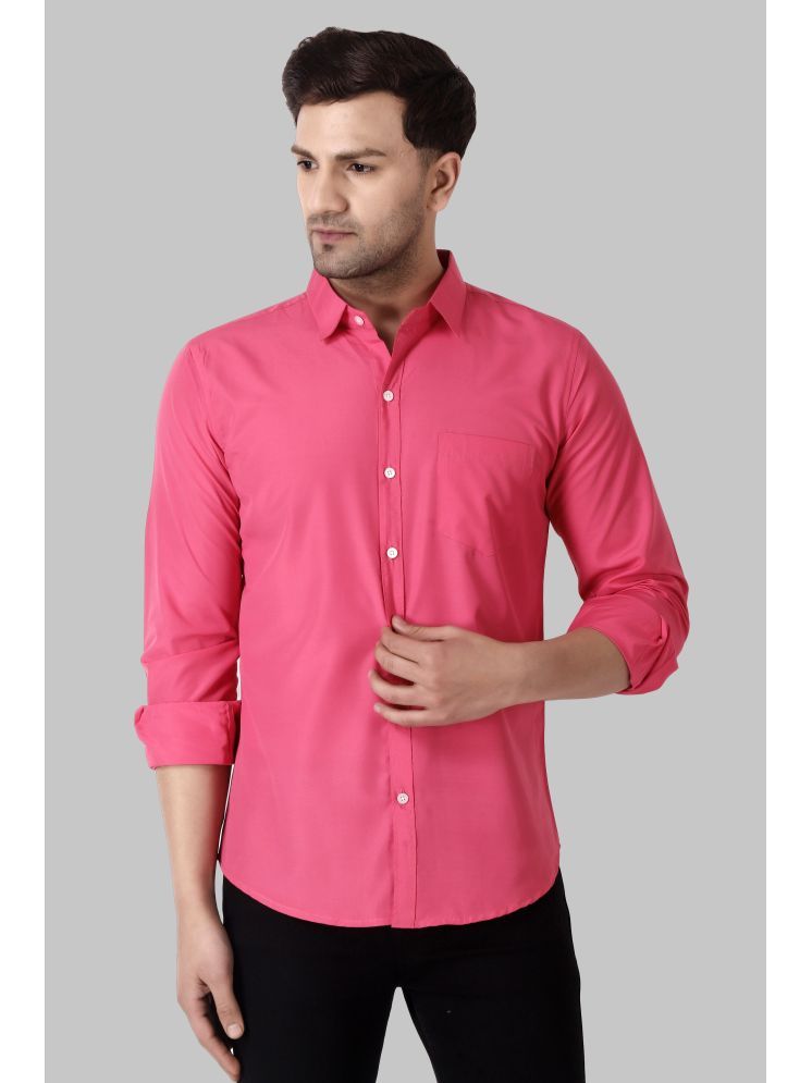     			BOUGHT FIRST Cotton Blend Regular Fit Full Sleeves Men's Formal Shirt - Pink ( Pack of 1 )