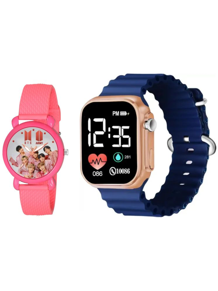     			Cosmic Pink Plastic Analog Womens Watch