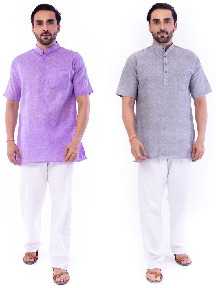     			DESHBANDHU DBK Multi Cotton Men's Regular Kurta ( Pack of 2 )