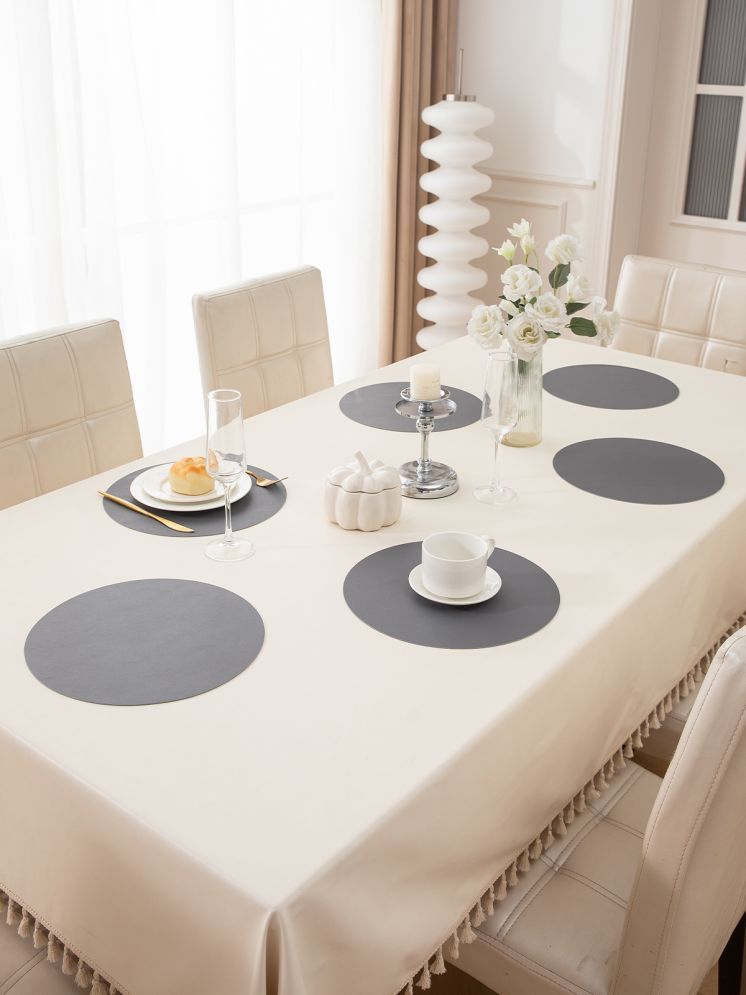     			HOKIPO Faux Leather Solid Table Mats ( 30 cm x 30 cm ) Pack of 6 - Gray