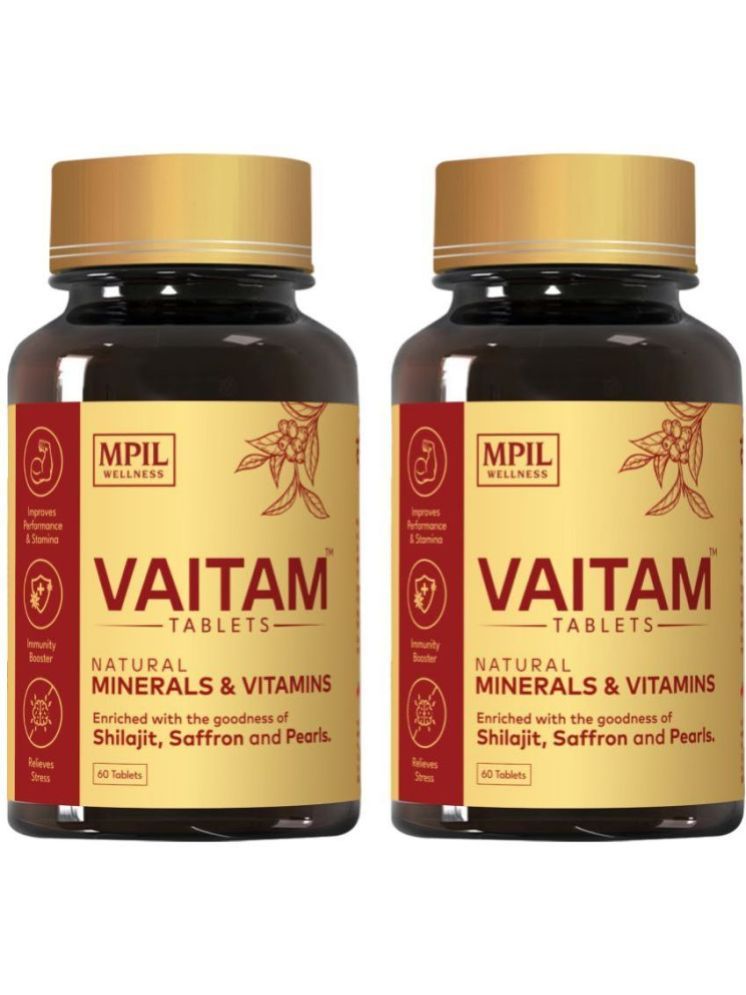     			Mpil Wellness Vaitam Tablet with Blended Shilajit & Pearls for Daily Energy & Immunity (120 Tablets)