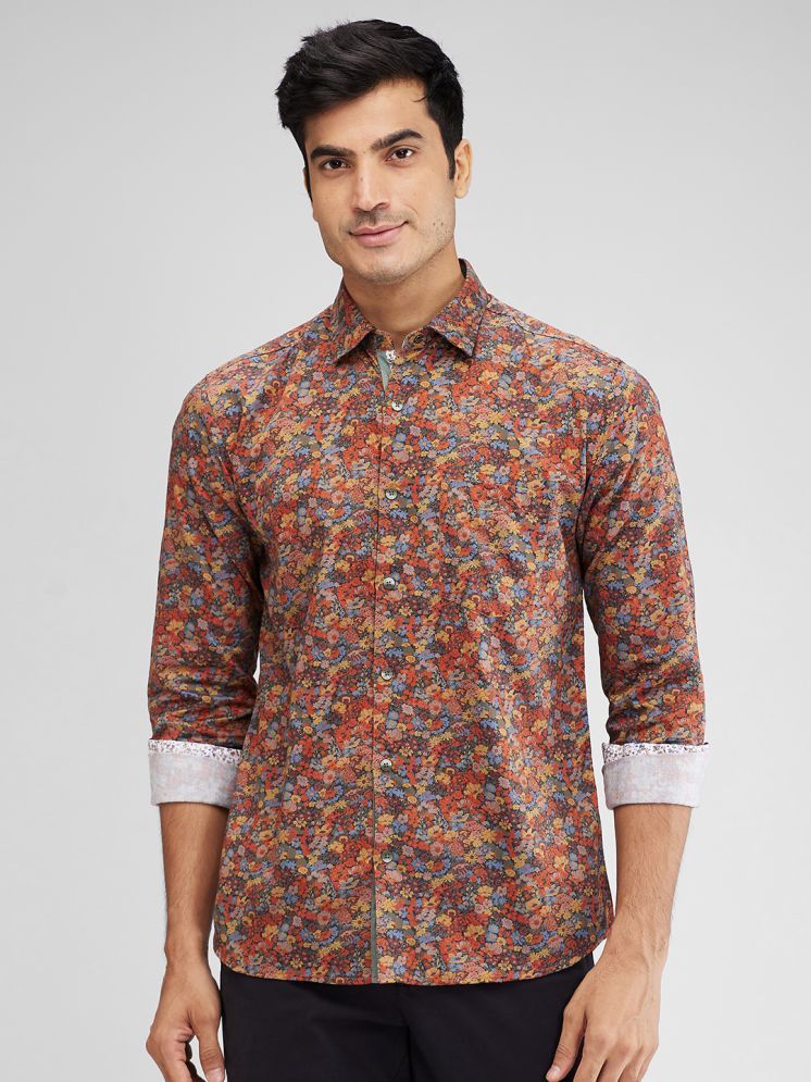     			Park Avenue Cotton Blend Slim Fit Printed Full Sleeves Men's Casual Shirt - Orange ( Pack of 1 )