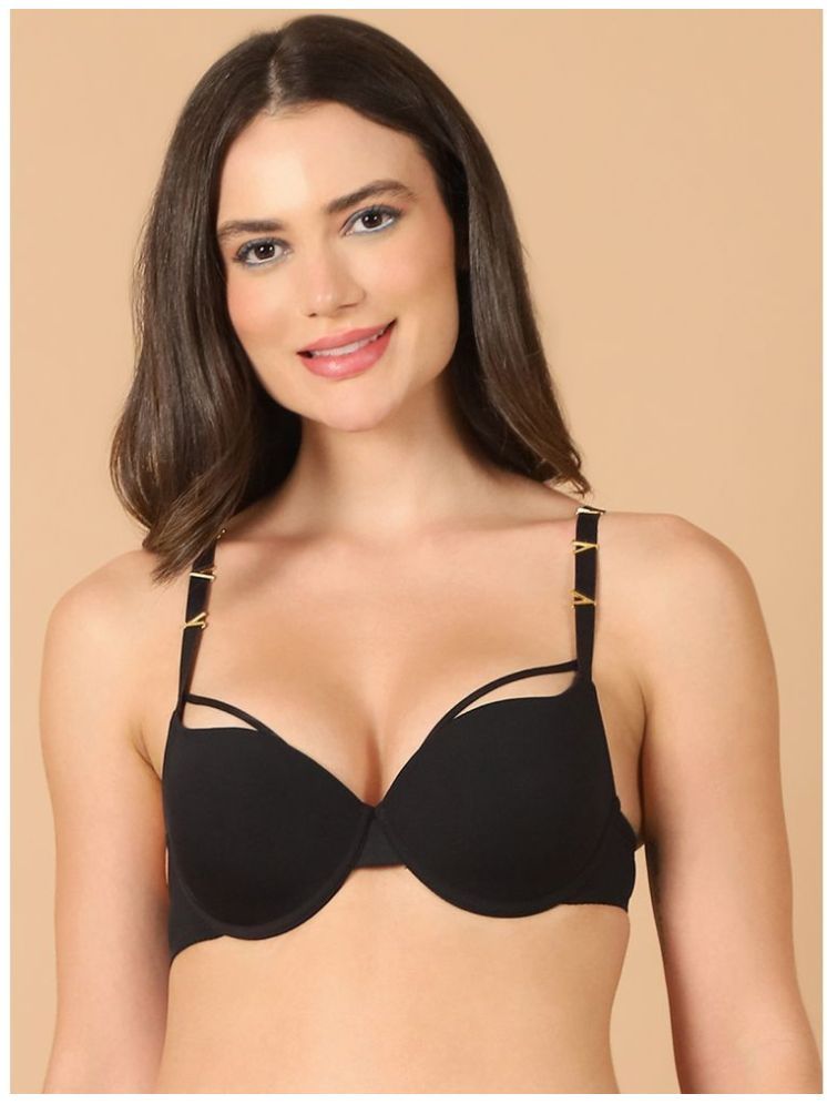     			PrettyCat Black Polyester Lightly Padded Women's Push Up Bra ( Pack of 1 )