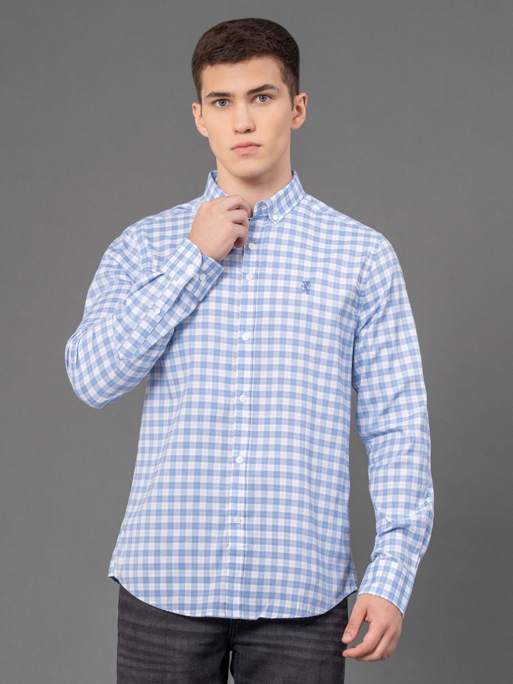     			Red Tape Cotton Blend Regular Fit Checks Full Sleeves Men's Casual Shirt - Blue ( Pack of 1 )