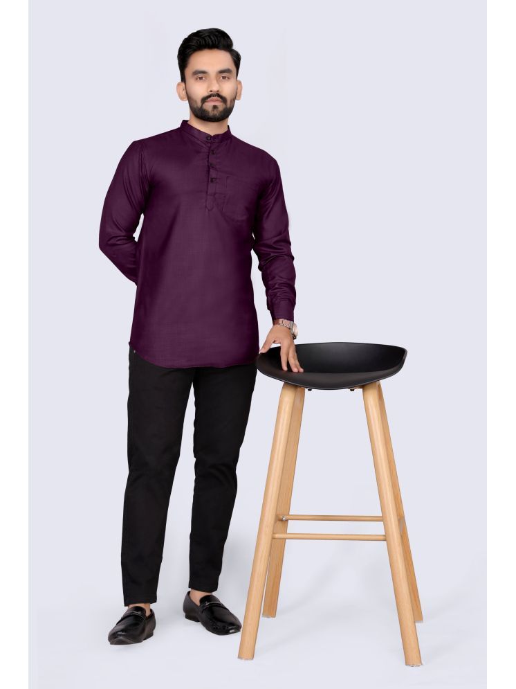     			S.K. CASUAL Purple Cotton Men's Regular Kurta ( Pack of 1 )