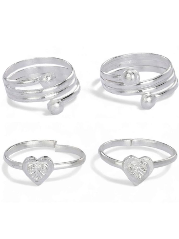     			AanyaCentric Silver Toe Rings ( Pack of 2 )