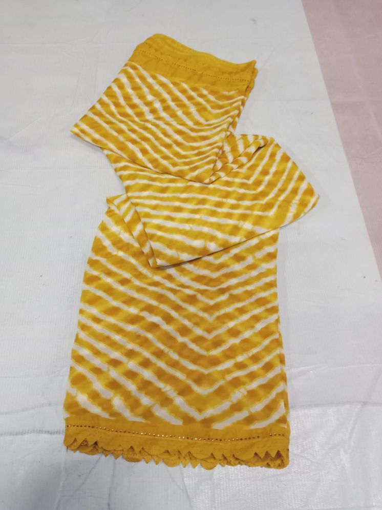     			Bhuwal Fashion Georgette Striped Saree With Blouse Piece - Yellow1 ( Pack of 1 )