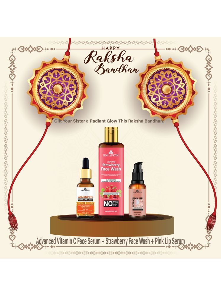     			Bon Austin Advance Vitamin C Facial Serum 30ml, Glowing  Strawberry Face wash 200ml & Pink Lip Serum 30ml - Set of 3 Items