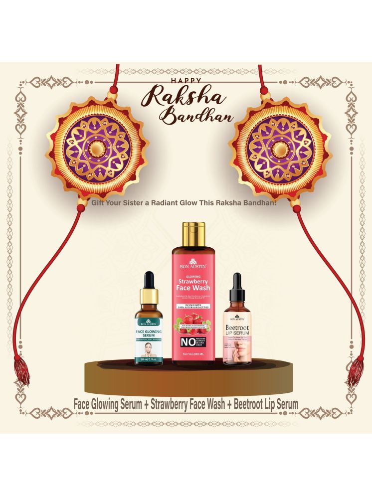     			Bon Austin Face Glowing Serum 30ml, Glowing  Strawberry Face wash 200ml & Beetroot Lip Serum 30ml - Set of 3 Items