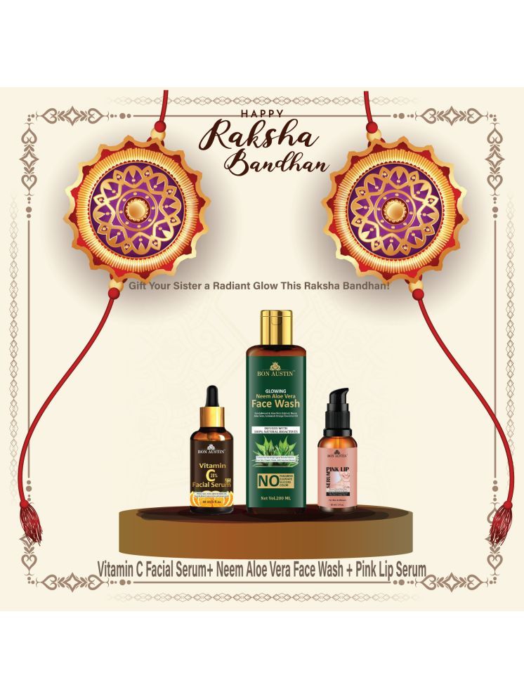     			Bon Austin Vitamin C20% Serum 30ml, Glowing  Neem & Aloevera Face wash 200ml & Pink Lip Serum 30ml - Set of 3 Items