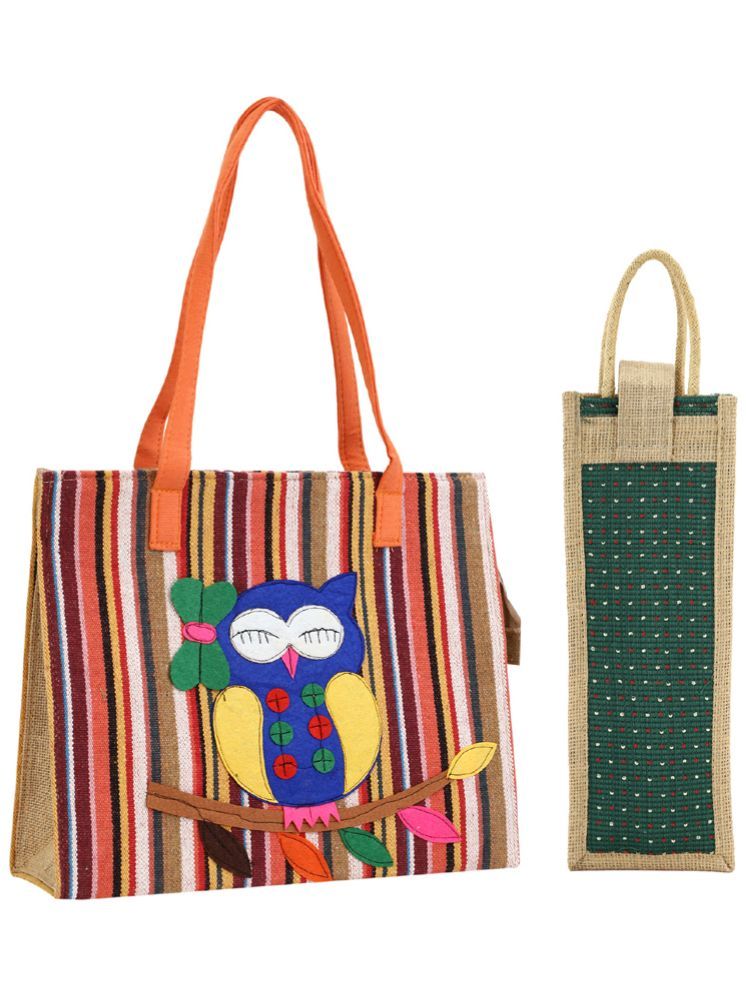     			ENSAC Green Jute Tote Bag