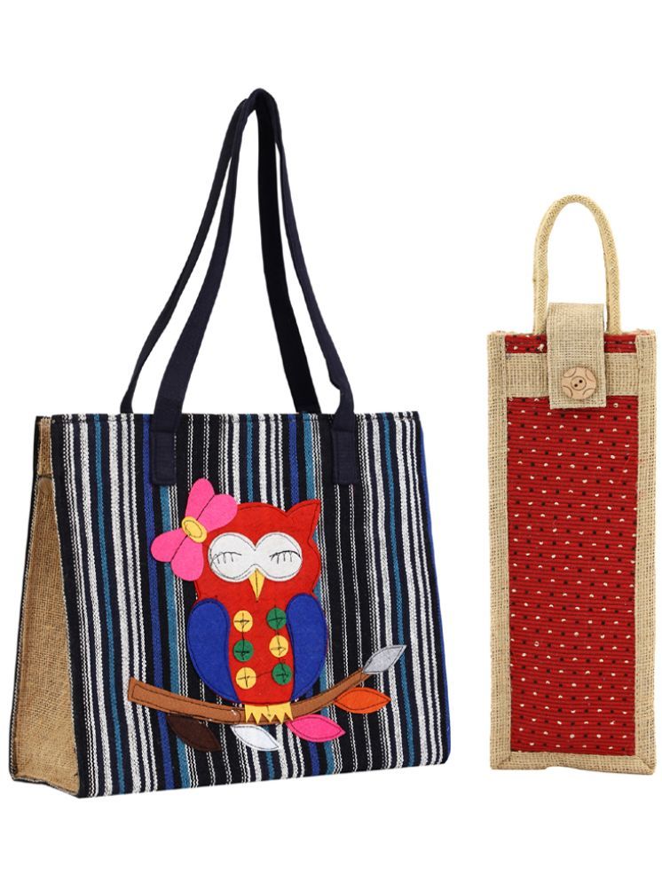     			ENSAC Red Jute Tote Bag