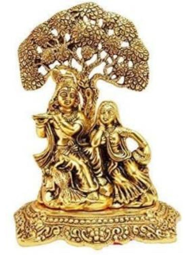     			Green Spritual Aluminium Lord Krishna Idol ( 19 cm )