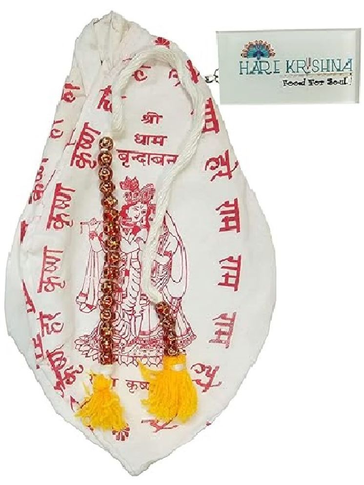     			Hare Krishna Food For Soul White Printed Jholi | Potli Bag | Cotton Gomukhi Bag Japa Mala Bag/Gaumukhi 1 ( Pack of 1 )