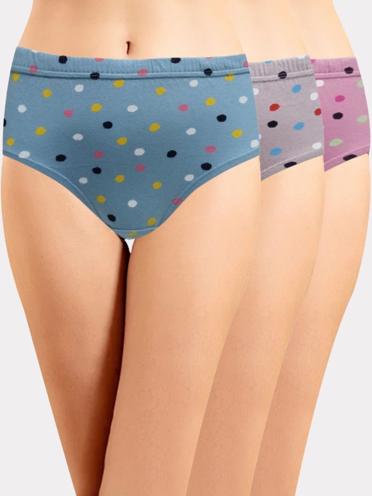     			IN CARE LINGERIE Pack of 3 Cotton Printed Women's Hipster ( Multicolor ) ICIN-084