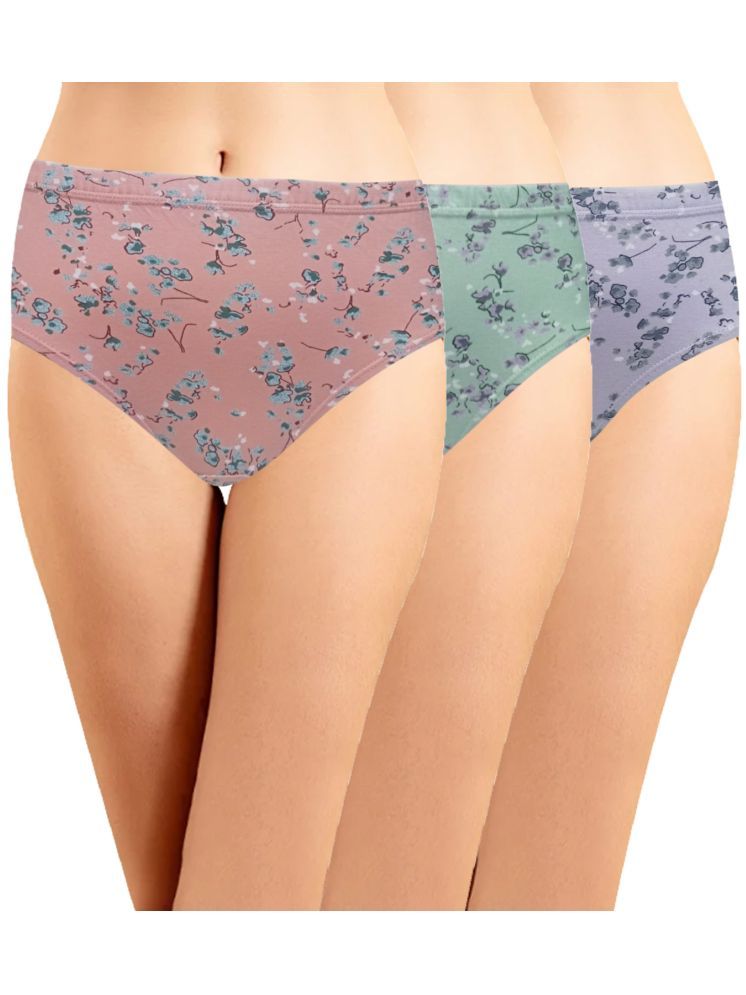     			IN CARE LINGERIE Multicolor ICIN-095 Cotton Printed Women's Hipster ( Pack of 3 )