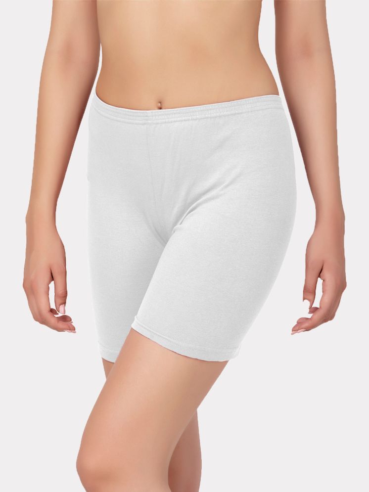     			IN CARE LINGERIE White ICLG-007_WHITE Cotton Solid Women's Boy Shorts ( Pack of 1 )