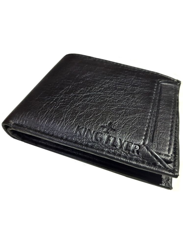     			KINGFLYER Black PU Men's Regular Wallet ( Pack of 1 )