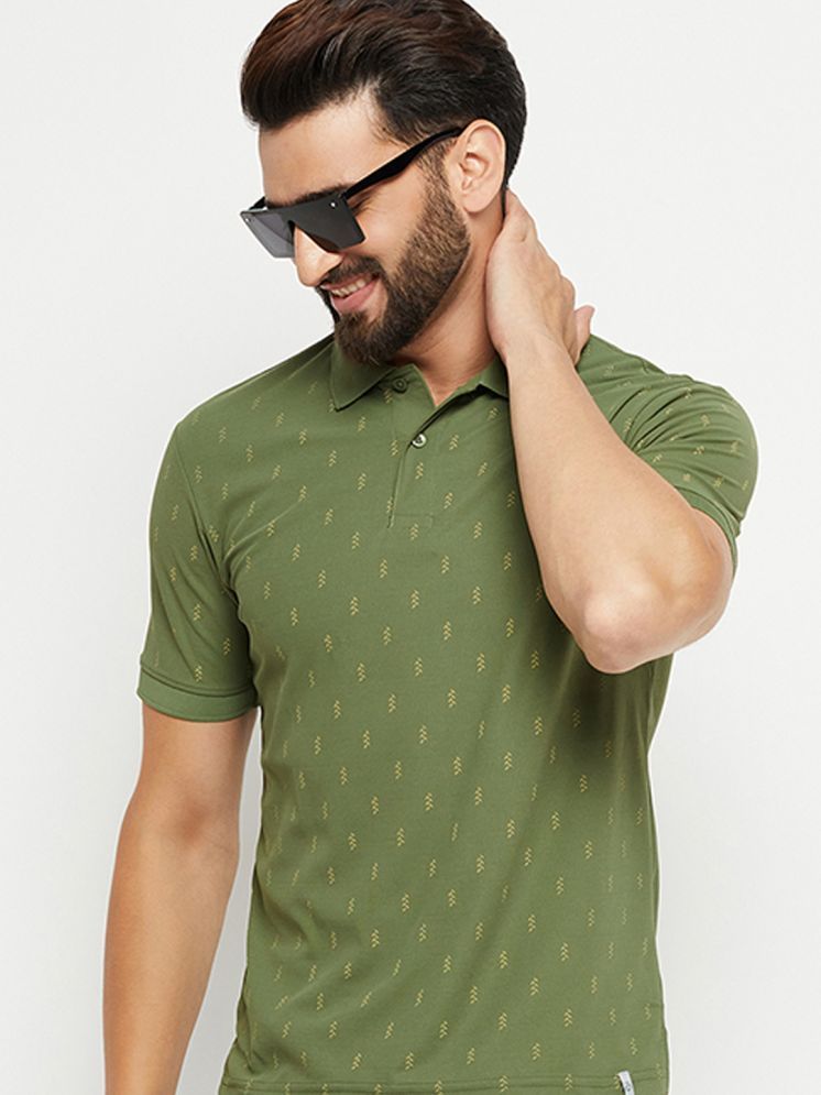     			Nuovo Cotton Blend Regular Fit Printed Half Sleeves Men's Polo T Shirt - Mint Green ( Pack of 1 )