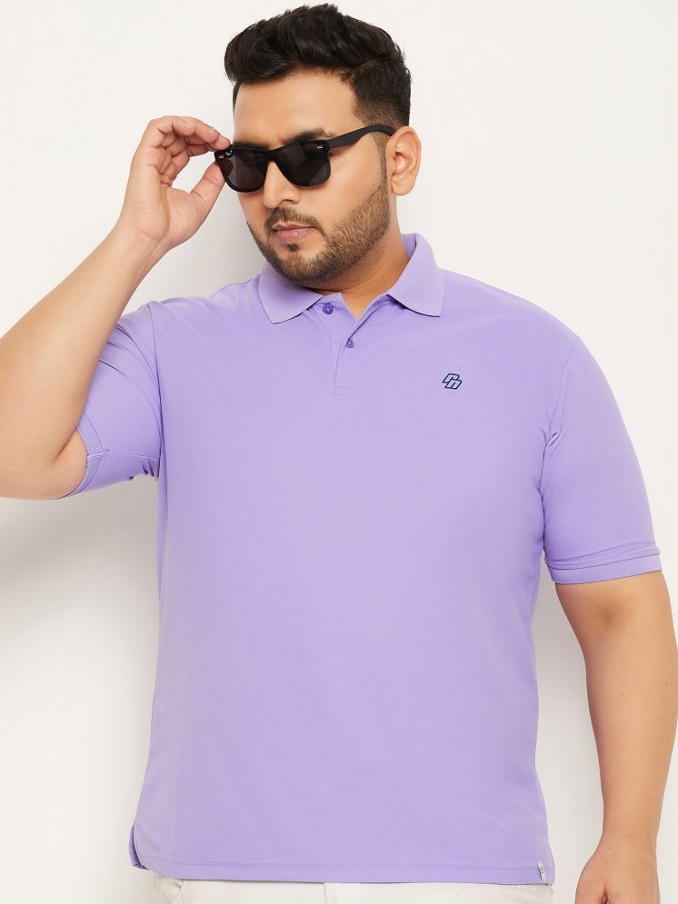     			Nuovo Cotton Blend Regular Fit Solid Half Sleeves Men's Polo T Shirt - Purple ( Pack of 1 )