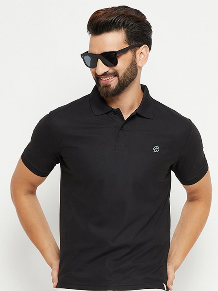     			Nuovo Cotton Blend Regular Fit Solid Half Sleeves Men's Polo T Shirt - Black ( Pack of 1 )