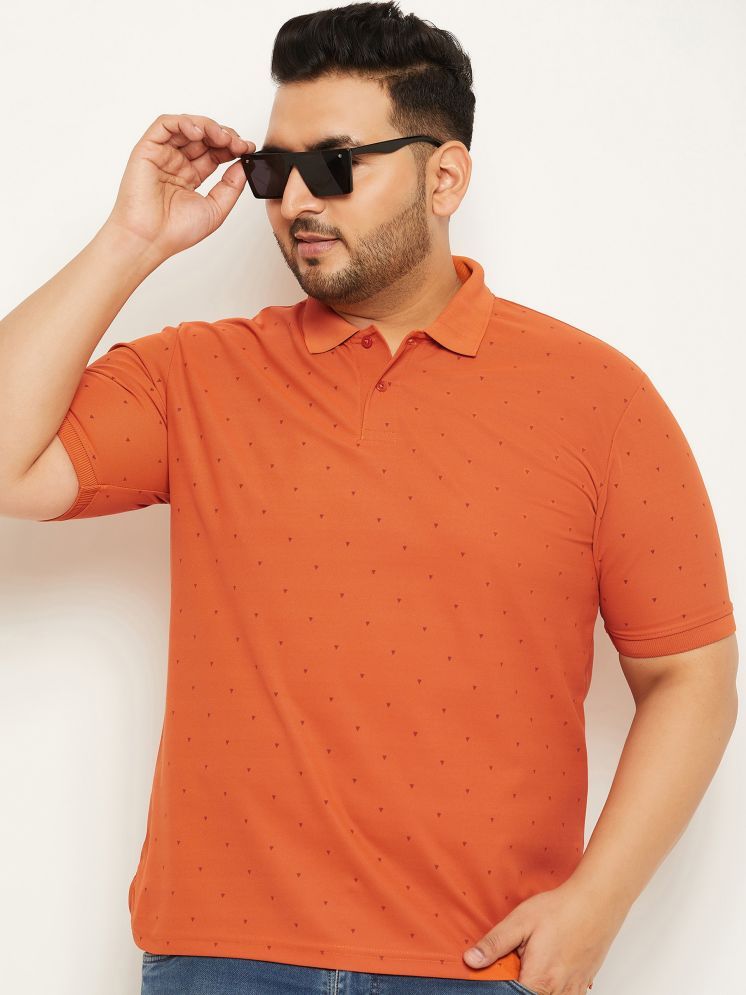     			Nuovo Cotton Blend Regular Fit Printed Half Sleeves Men's Polo T Shirt - Orange ( Pack of 1 )