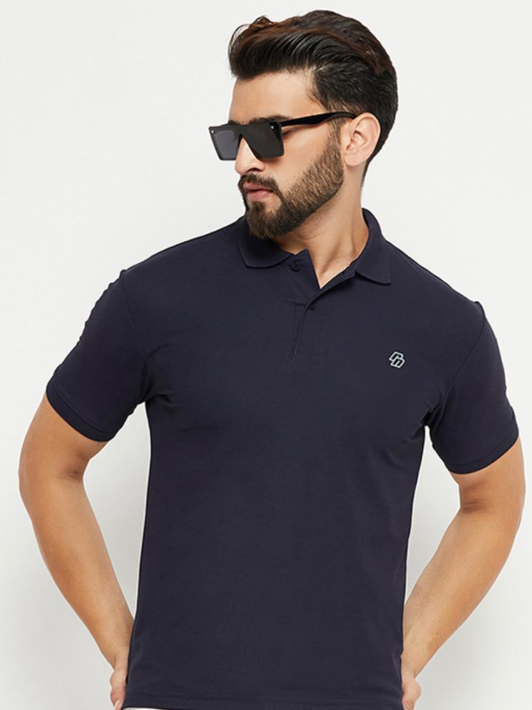     			Nuovo Cotton Blend Regular Fit Solid Half Sleeves Men's Polo T Shirt - Navy Blue ( Pack of 1 )