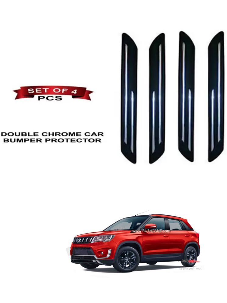     			RONISH Rubber Car Bumper Protector Guard (Double Chrome) For Maruti Suzuki Vitara Brezza Facelift