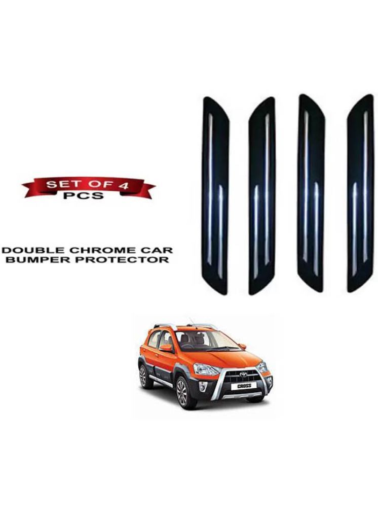     			RONISH Rubber Car Bumper Protector Guard (Double Chrome) For Toyota Etios Cross