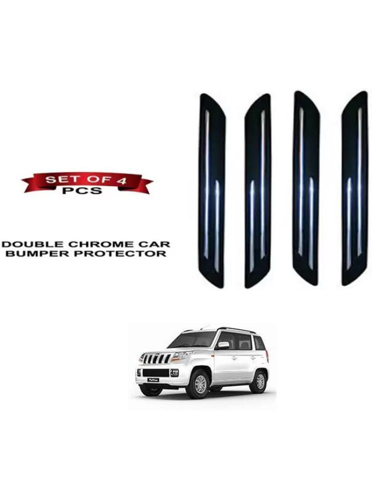     			RONISH Rubber Car Bumper Protector Guard (Double Chrome) For Mahindra TUV300