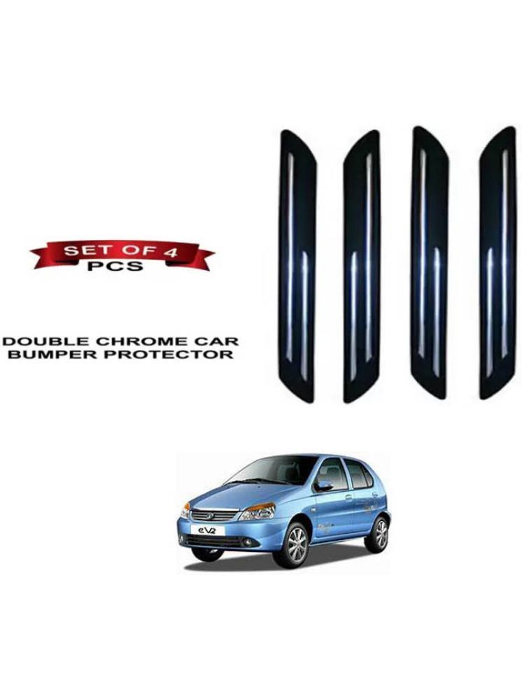     			RONISH Rubber Car Bumper Protector Guard (Double Chrome) For Tata Indica Ev2