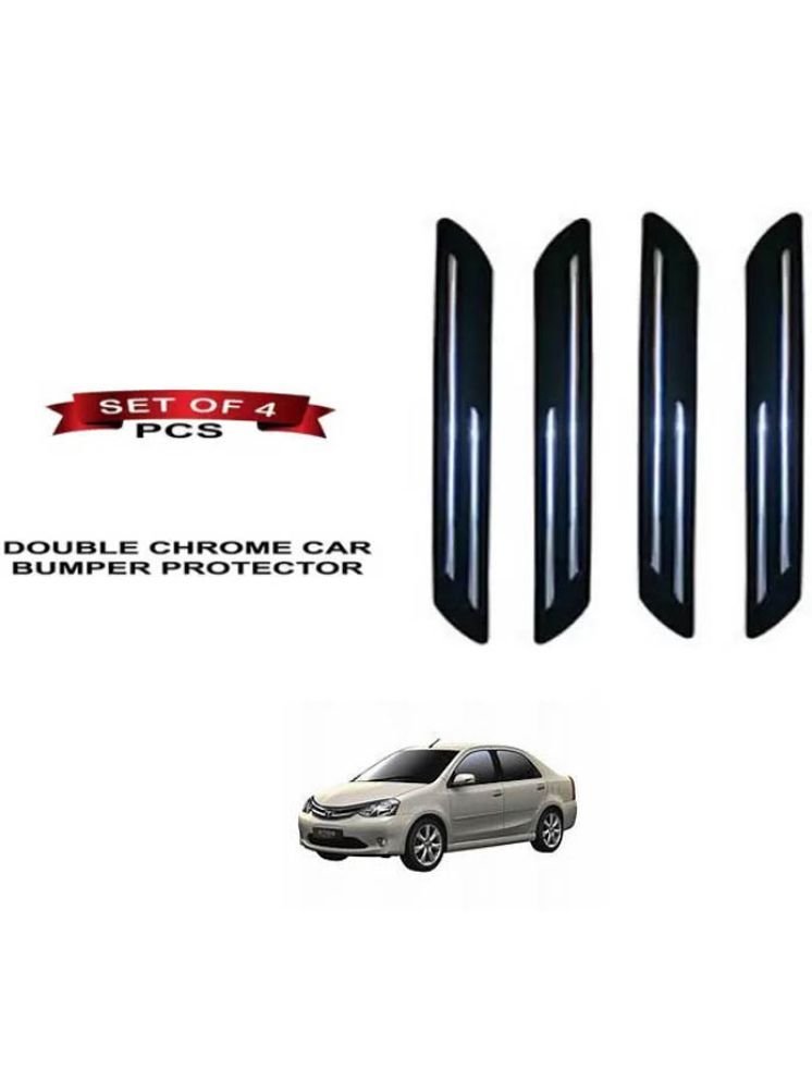     			RONISH Rubber Car Bumper Protector Guard (Double Chrome) For Toyota Etios