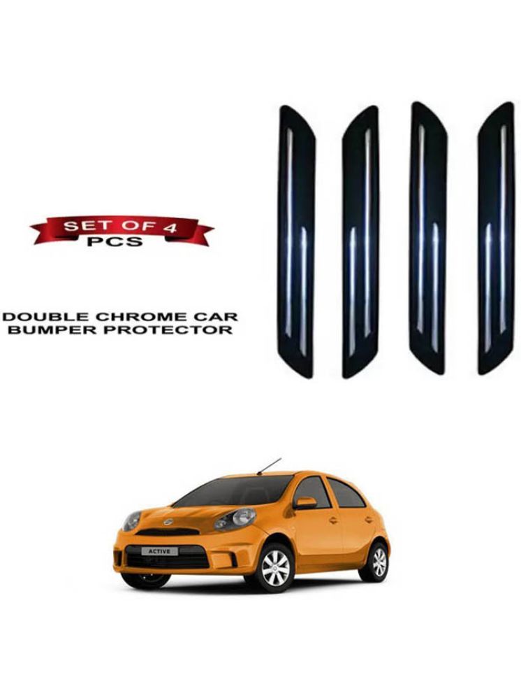     			RONISH Rubber Car Bumper Protector Guard (Double Chrome) For Nissan Micra Active