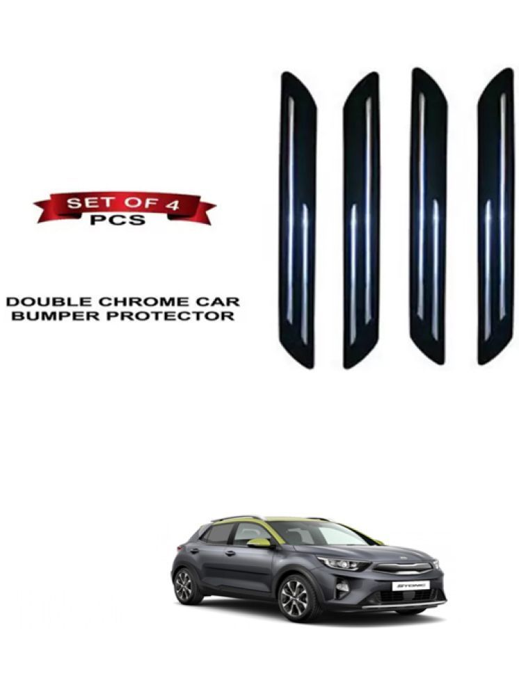     			RONISH Rubber Car Bumper Protector Guard (Double Chrome) For Kia Stonic