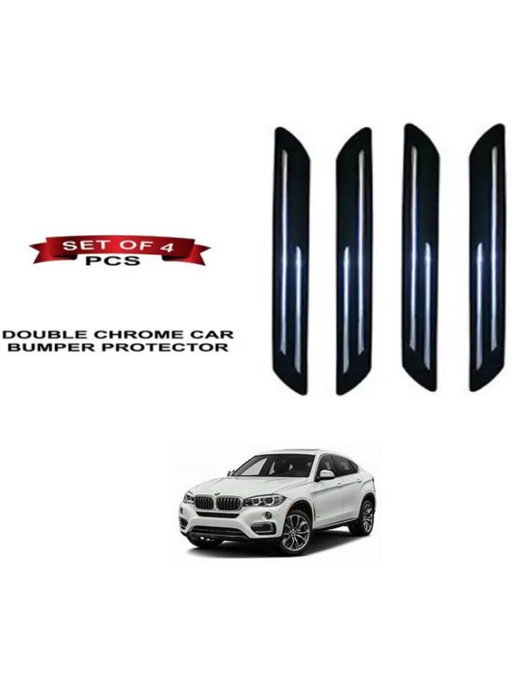     			RONISH Rubber Car Bumper Protector Guard (Double Chrome) For BMW X6