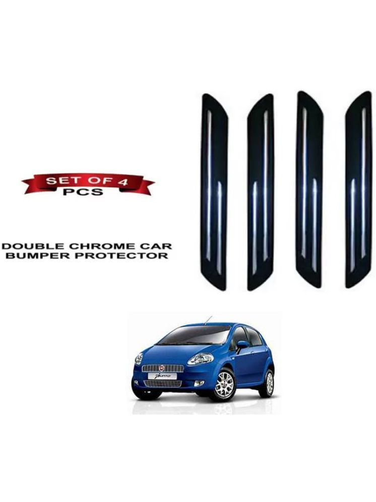     			RONISH Rubber Car Bumper Protector Guard (Double Chrome) For Fiat Punto