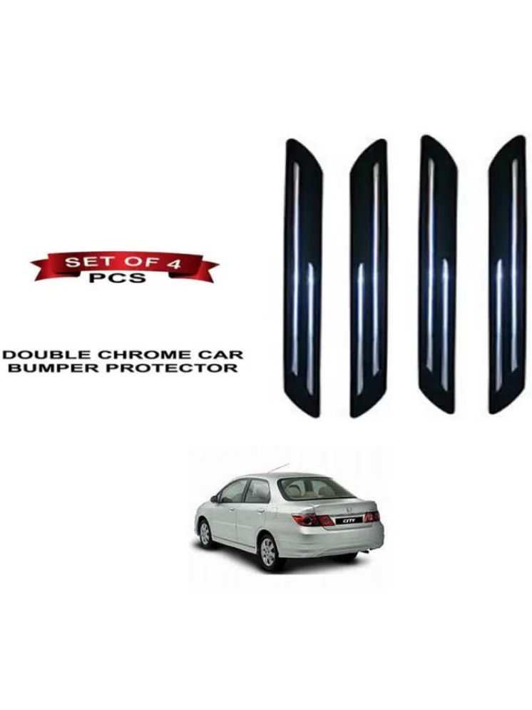     			RONISH Rubber Car Bumper Protector Guard (Double Chrome) For Honda City ZX