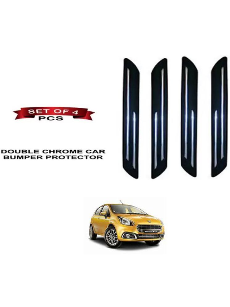     			RONISH Rubber Car Bumper Protector Guard (Double Chrome) For Fiat Punto Evo