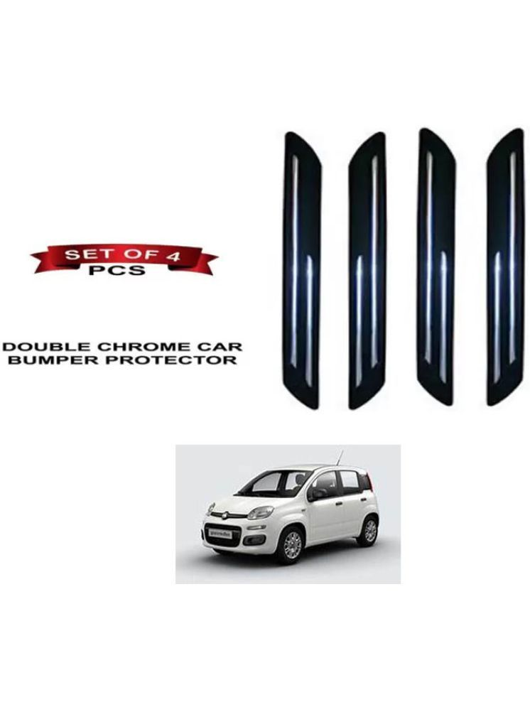     			RONISH Rubber Car Bumper Protector Guard (Double Chrome) For Fiat Panda