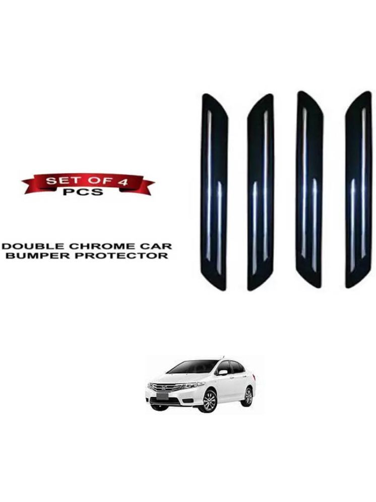     			RONISH Rubber Car Bumper Protector Guard (Double Chrome) For Honda City i-Vtec