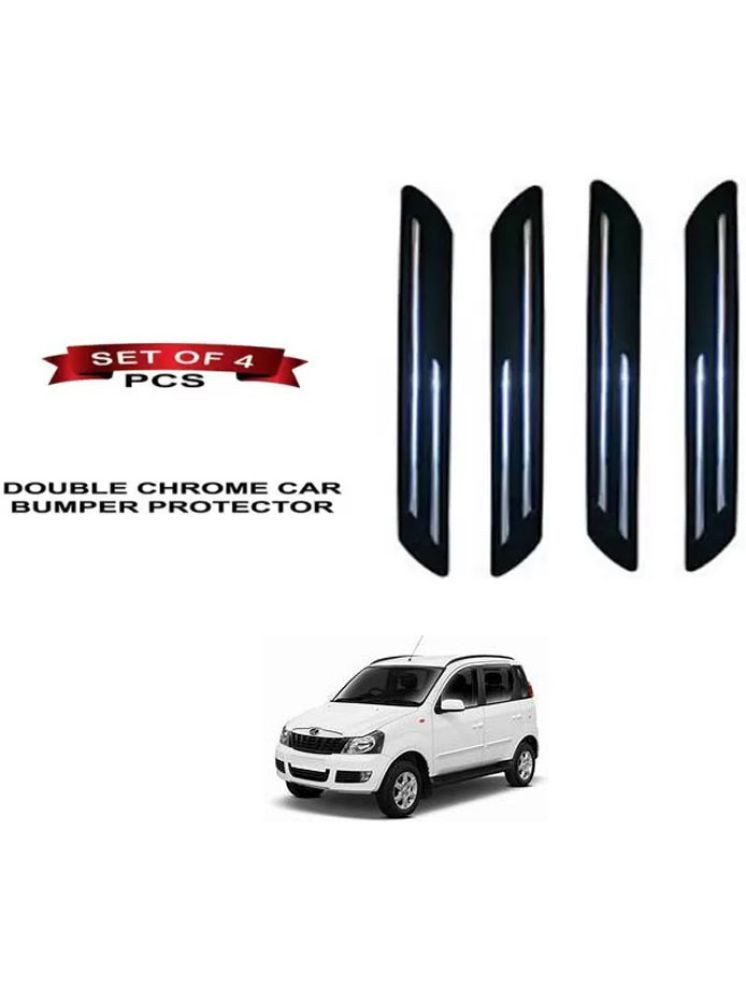     			RONISH Rubber Car Bumper Protector Guard (Double Chrome) For Mahindra Quanto