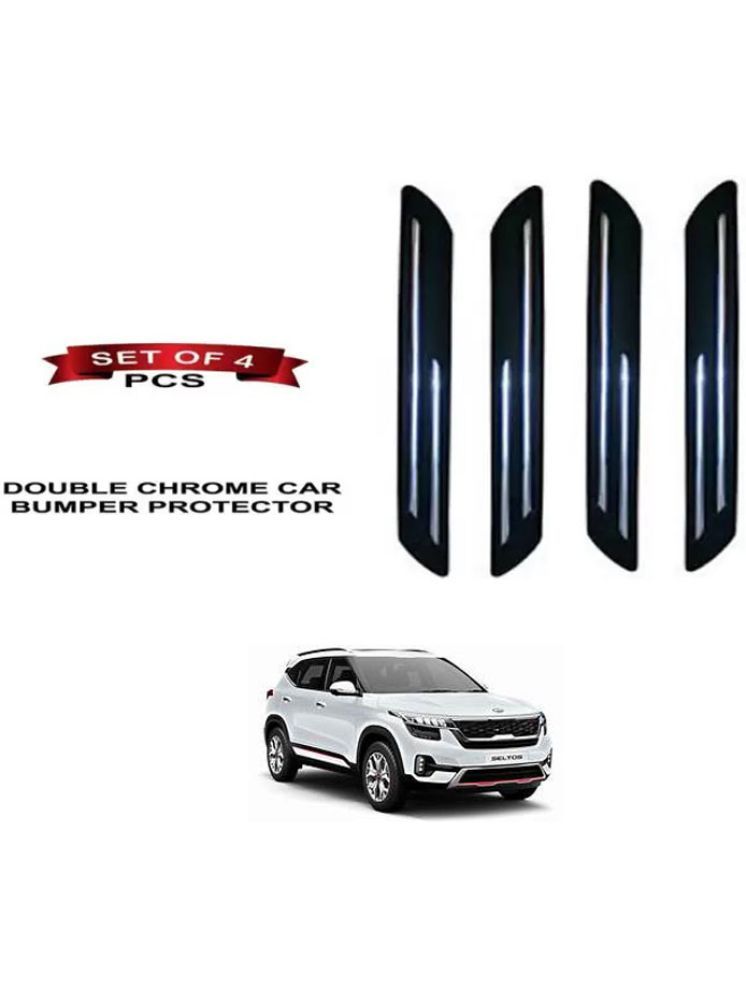     			RONISH Rubber Car Bumper Protector Guard (Double Chrome) For Kia SELTOS