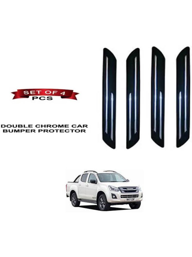     			RONISH Rubber Car Bumper Protector Guard (Double Chrome) For Isuzu DMAX