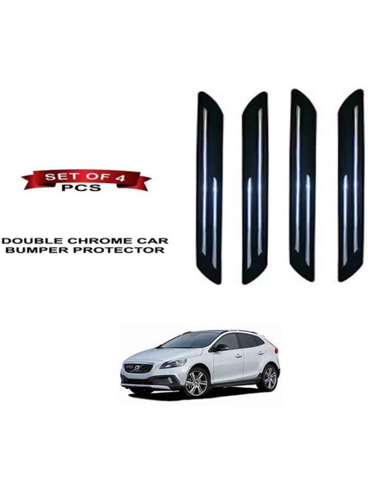     			RONISH Rubber Car Bumper Protector Guard (Double Chrome) For Volvo V40