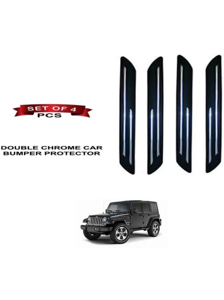     			RONISH Rubber Car Bumper Protector Guard (Double Chrome) For Jeep Wrangler