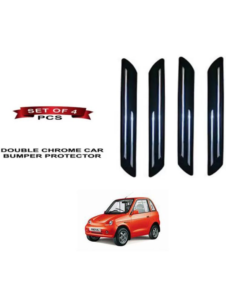     			RONISH Rubber Car Bumper Protector Guard (Double Chrome) For Mahindra Reva